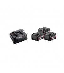 Pack de 3 batteries 18V 5,2 Ah + Chargeur rapide ASC 145 METABO