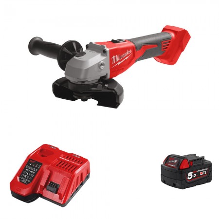 Meuleuse Ø 125 mm M18 BLSAG125X-0 + 1 batterie 18V 5 Ah + 1 chargeur M12-18FC MILWAUKEE