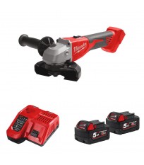Meuleuse Ø 125 mm M18 BLSAG125X-0 + 2 batteries 18V 5 Ah + 1 chargeur M12-18FC MILWAUKEE