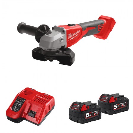 Meuleuse Ø 125 mm M18 BLSAG125X-0 + 2 batteries 18V 5 Ah + 1 chargeur M12-18FC MILWAUKEE