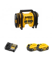 Gonfleur 18V XR DCC018N-XJ + 2 batteries 18V 5 Ah + 1 chargeur DCB1104-QW DEWALT