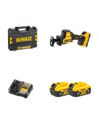 Scie sabre 18V DCS369NT-XJ + 2 batteries 18V 5 Ah + chargeur DCB1104-QW DEWALT