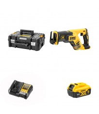 Scie sabre XR 18V DCS367NT-XJ + 1 batterie 18V 5 Ah + 1 chargeur DCB1104-QW DEWALT
