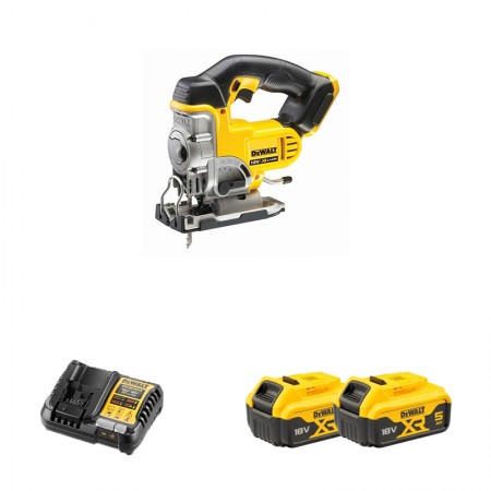 Scie sauteuse DCS331NXJ + 2 batteries 18V 5Ah + 1 chargeur rapide DCB115 DEWALT
