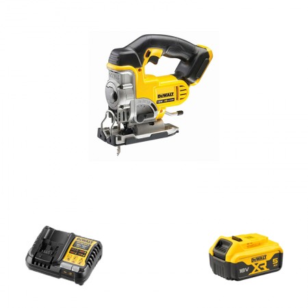 Scie sauteuse DCS331N-XJ + 1 batterie18V 5Ah + 1 chargeur rapide DCB115 DEWALT