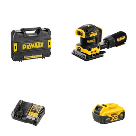 Ponceuse vibrante DCW200NT-XJ + 1 batterie 18V 5 Ah + 1 chargeur DCB1104-QW DEWALT