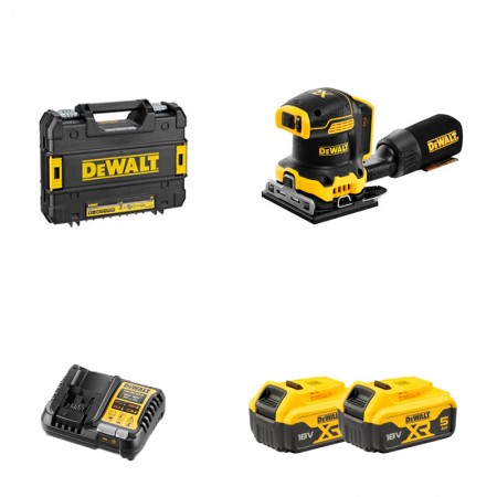 Ponceuse vibrante DCW200NT-XJ + 1 batterie 18V 5 Ah + 1 chargeur DCB1104-QW DEWALT