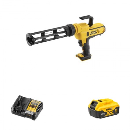Pistolet à mastic 18V DCE560 + 1 batterie 18V 5 Ah + 1 Chargeur DCB1104-QW DEWALT