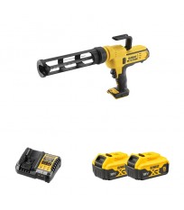 Pistolet à mastic 18V DCE560 + 2 batteries 18V 5 Ah + 1 Chargeur DCB1104-QW DEWALT