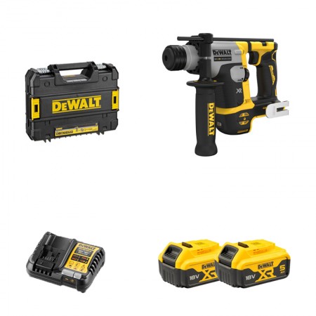 Perforateur SDS Plus 18V DCH172NT-XJ + 2 batteries 18V 5 Ah + 1 chargeur DCB1104-QW DEWALT
