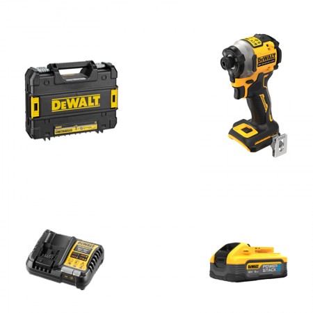 Visseuse à chocs DCF850NT-XJ + 1 batterie POWERSTACK 18V 5 Ah + 1 Chargeur DCB1104-QW DEWALT