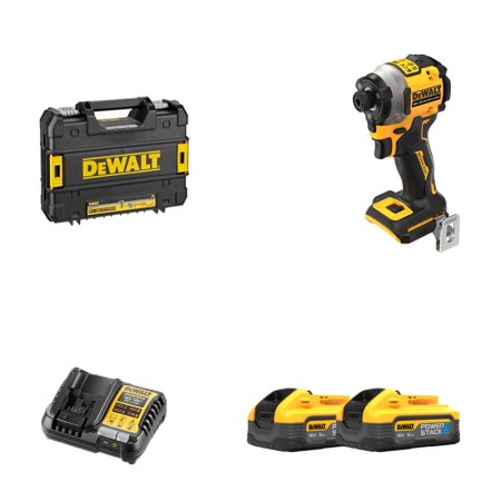 Visseuse à chocs DCF850NT-XJ + 2 batteries POWERSTACK 18V 5 Ah + 1 Chargeur DCB1104-QW DEWALT