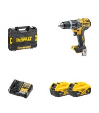 Perceuse visseuse à percussion 18V DCD796NT-XJ + 2 batteries 18V 5 Ah + chargeur DCB1104-QW DEWALT