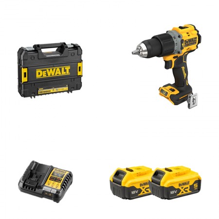 Perceuse-visseuse à percussions 18V DCD996NT-XJ + 2 batteries 18V 5 Ah + 1 chargeur DCB1104-QW DEWALT