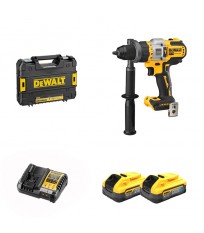 Perceuse-visseuse à percussion  18V DCD999NT-XJ + 2 batteries POWERSTACK 18V 5 Ah + 1 Chargeur DCB1104-QW DEWALT