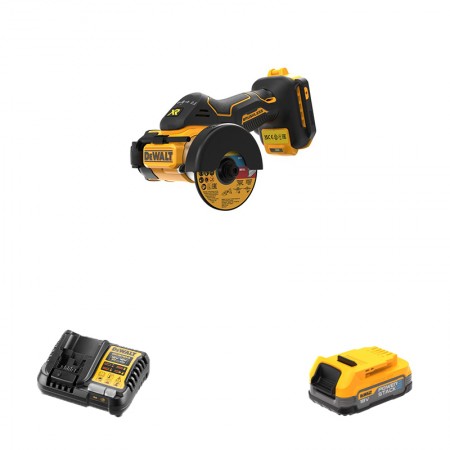 Meuleuse Ø76 mm XR 18V DCS438N-XJ + 1 batterie 18V 1,7 Ah + 1 chargeur DCB1104-QW DEWALT