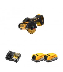 Meuleuse Ø76 mm XR 18V DCS438N-XJ + 2 batterie 18V 1,7 Ah + 1 chargeur DCB1104-QW DEWALT