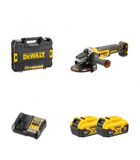 Meuleuse Ø125 mm 18V DCG405NT-XJ + 2 batteries 18V 5 Ah + 1 chargeur DCB1104-QW DEWALT