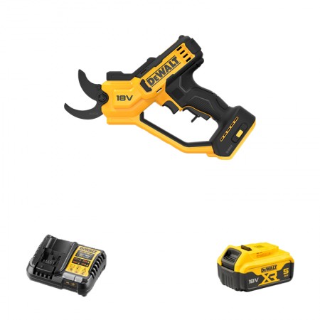Sécateur 18V DCMPP568N-XJ + 1 batterie 18V 5 Ah + chargeur DCB1104-QW DEWALT