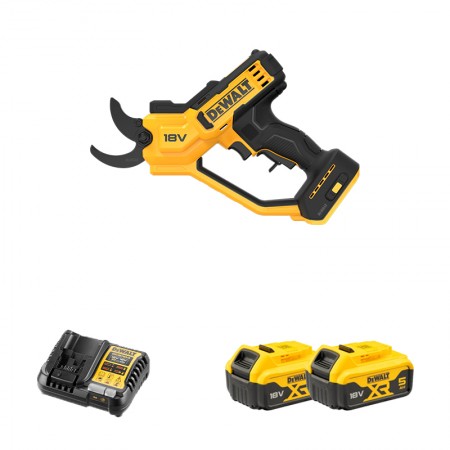 Sécateur 18V DCMPP568N-XJ + 2 batteries 18V 5 Ah + chargeur DCB1104-QW DEWALT