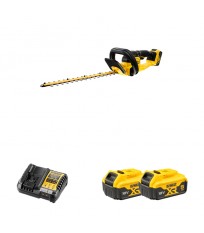 Taille haie 18V DCMHT563N-XJ + 2 batteries 18V 5 Ah + chargeur DCB1104-QW DEWALT