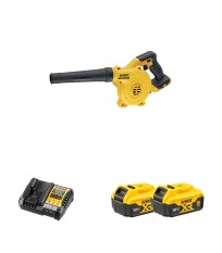 Souffleur 18V DCV100-XJ + 2 batteries 18V 5 Ah + chargeur DCB1104-QW DEWALT