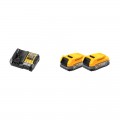 Pack 2 batteries Powerstack 18V 1,7 Ah + Chargeur DCB1104-QW DEWALT