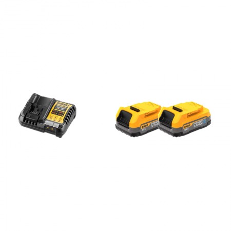 Pack 2 batteries Powerstack 18V 1,7 Ah + Chargeur DCB1104-QW DEWALT