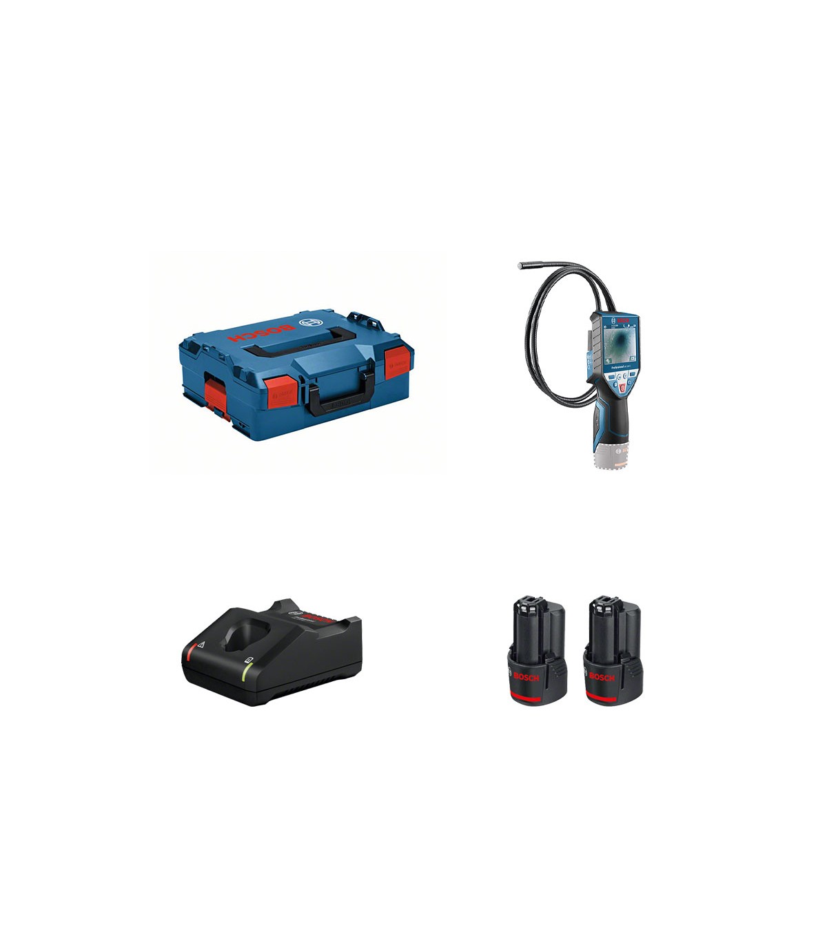 Caméra d'inspection GIC 120 C BOSCH + 2 batteries 12V 3 Ah + chargeur GAL 12V-40 BOSCH