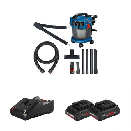 Aspirateur sans fil GAS 18V-10L + 2 batteries Procore 18V 4 Ah + 1 chargeur GAL 18V-40 BOSCH