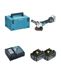 Meuleuse Ø125 mm 18V DGA517ZJ + 2 batteries BL1850B 18V 5 Ah + 1 chargeur DC18RC MAKITA
