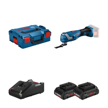 Découpeur-ponceur GOP 18V-34 + 2 batteries Procore 18V 4 Ah + 1 chargeur GAL 18V-40 BOSCH