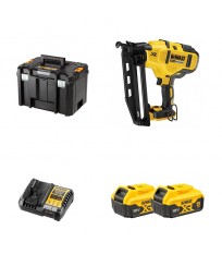 Cloueur de finition 18V DCN660N-XJ + 2 batteries 18V 5 Ah + chargeur DCB1104-QW DEWALT