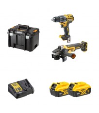 Pack 2 outils 18V Perceuse-visseuse DCD791 + Meuleuse DCG405 DEWALT