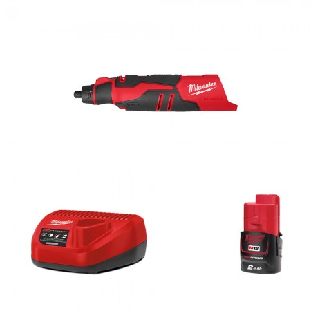 Meuleuse droite M12 BLROT + 1 batterie 12V 2 Ah + 1 chargeur C12C MILWAUKEE
