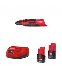 Meuleuse droite M12 BLROT + 2 batteries 12V 2 Ah + 1 chargeur C12C MILWAUKEE