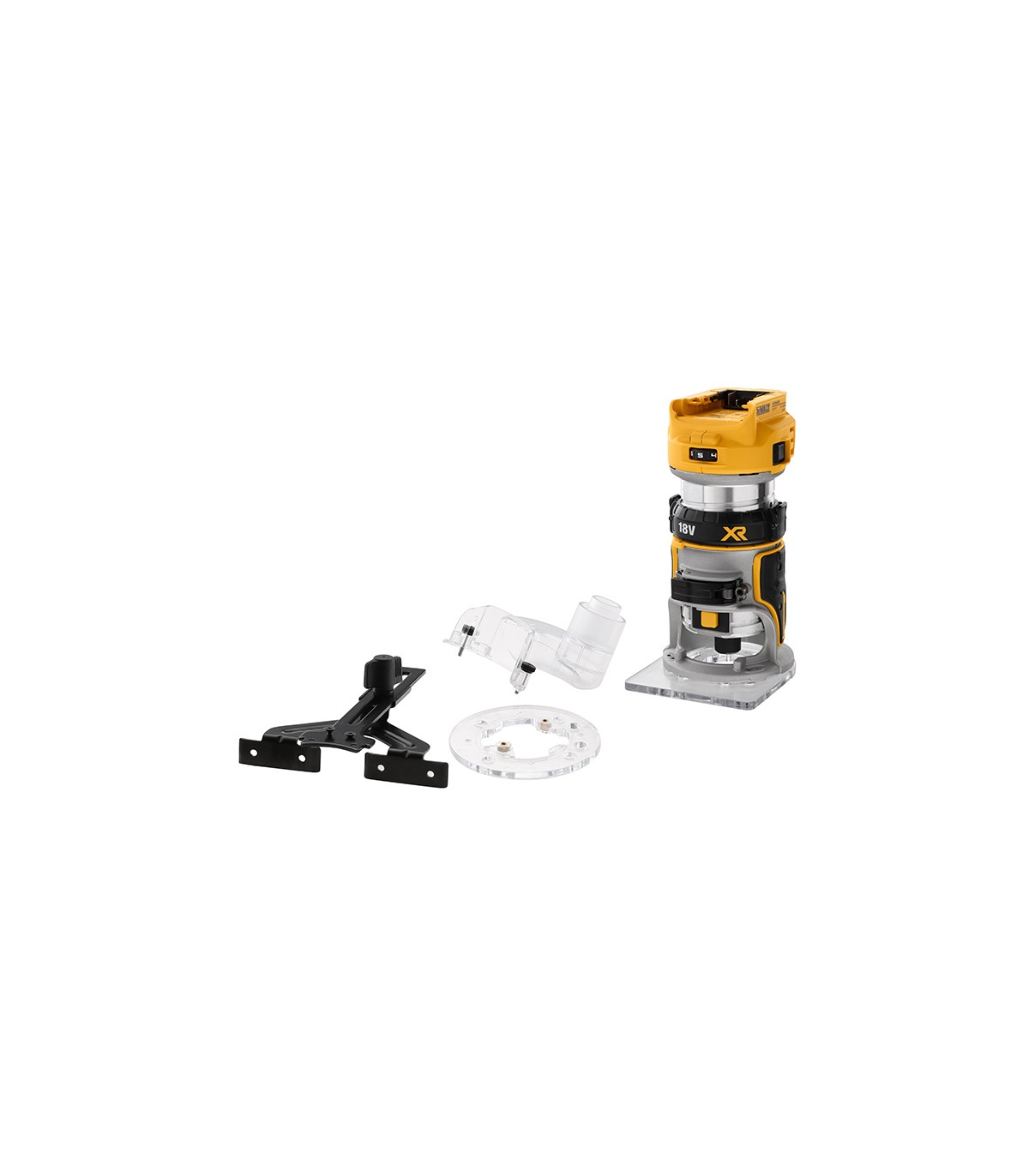 Affleureuse XR 18V DCW600N-XJ + 2 batteries 18V 5 Ah + 1 chargeur DCB1104-QW DEWALT