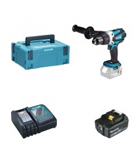 Perceuse-visseuse à percussion DHP458ZJ + 1 batterie BL1850B 18V 5 Ah + 1 chargeur DC18RC MAKITA