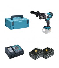 Perceuse-visseuse à percussion DHP458ZJ + 2 batteries BL1850B 18V 5 Ah + 1 chargeur DC18RC MAKITA