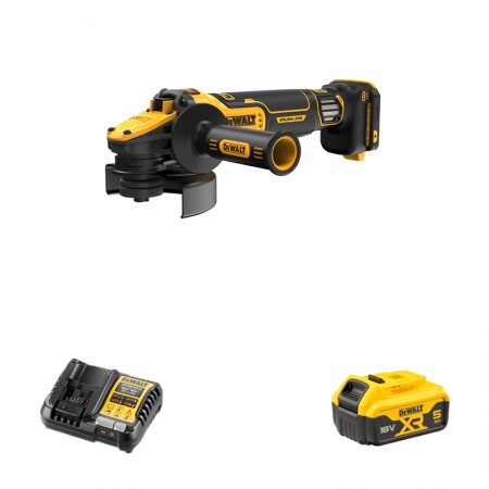 Meuleuse Ø125 mm 18V DCG416VSN-XJ + 1 batterie 18V 5 Ah + 1 chargeur DCB1104-QW DEWALT