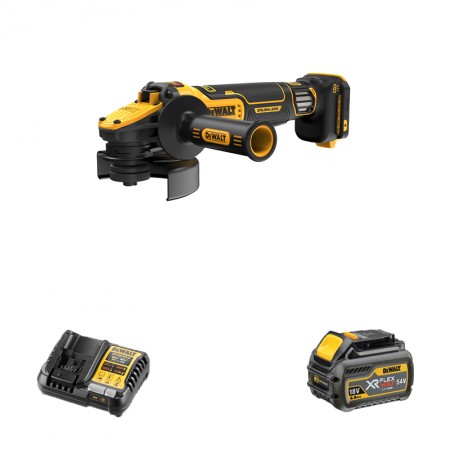 Meuleuse Ø125 mm 18V DCG416VSN-XJ + 1 batterie Flexvolt 18/54V 6-2 Ah + 1 chargeur DCB118-QW DEWALT