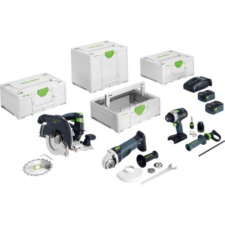 Pack perceuse visseuse à percussion TPC 18 + scie circulaire HKC 55 et meuleuse d'angle AGC 18 FESTOOL