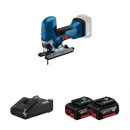 Scie sauteuse GST 18V-125 S + 2 batteries GBA 18V 4 Ah + 1 chargeur GAL 18V-40 BOSCH