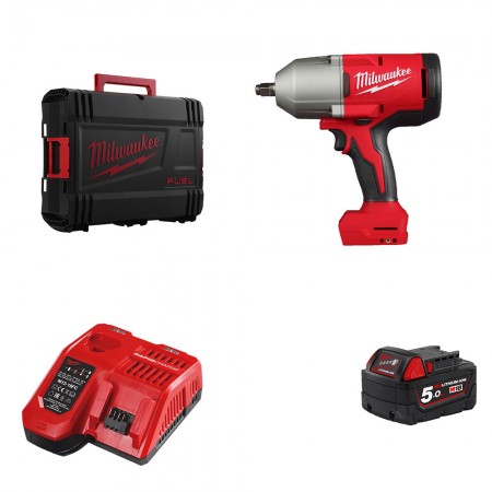 Boulonneuse à chocs ½ BLHIWF12-0X + 1 batterie 18V 5 Ah + 1 chargeur M12-18FC MILWAUKEE