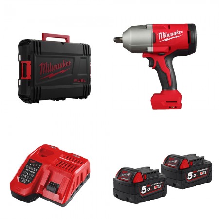 Boulonneuse à chocs ½ BLHIWF12-0X + 2 batteries 18V 5 Ah + 1 chargeur M12-18FC MILWAUKEE