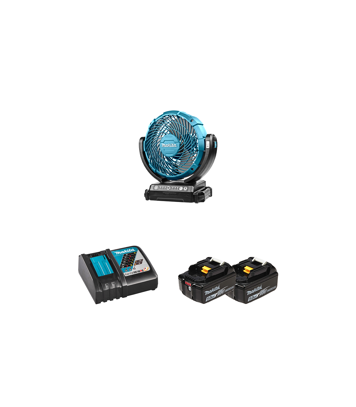 Ventilateur de chantier 14,4 / 18V LXT MAKITA + 2 batteries + 1 chargeur rapide