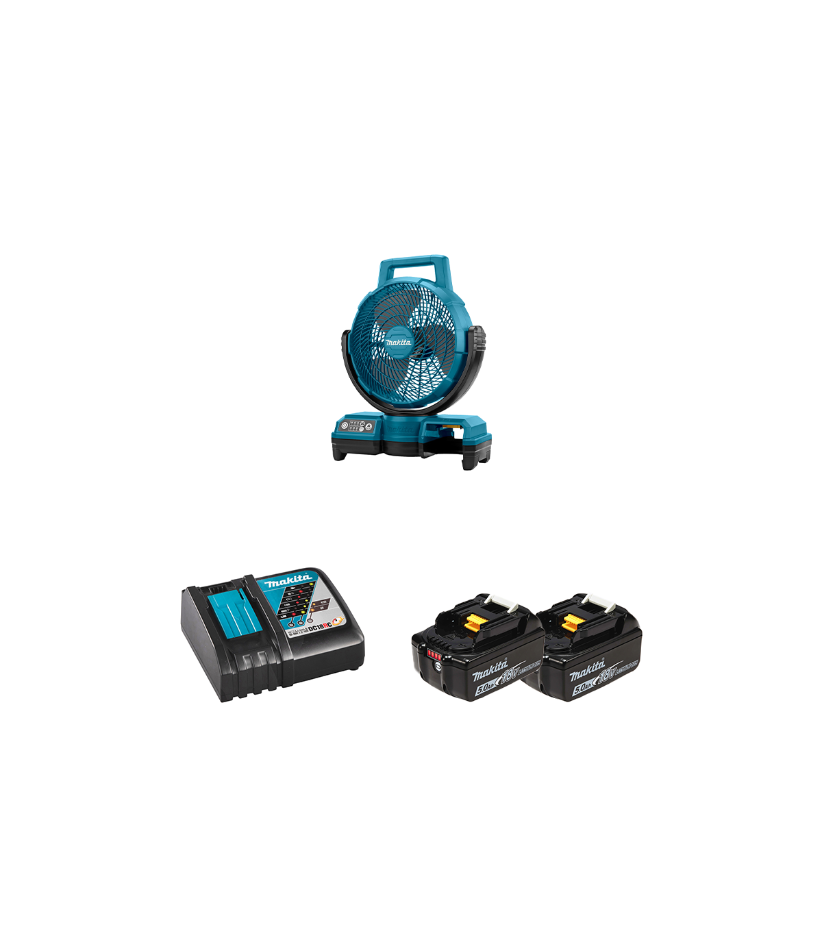 Ventilateur de chantier 14,4 / 18V LXT MAKITA + 2 batteries + 1 chargeur