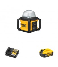 Projecteur de chantier DCL074-XJ + 1 batterie 18V 5 Ah + 1 chargeur DCB1104-QW DEWALT
