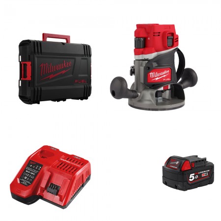 Affleureuse M18 FR12-0X + 1 batterie 18V 5 Ah + 1 chargeur M12-18FC MILWAUKEE