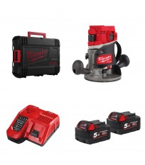 Affleureuse M18 FR12-0X + 2 batteries 18V 5 Ah + 1 chargeur M12-18FC MILWAUKEE
